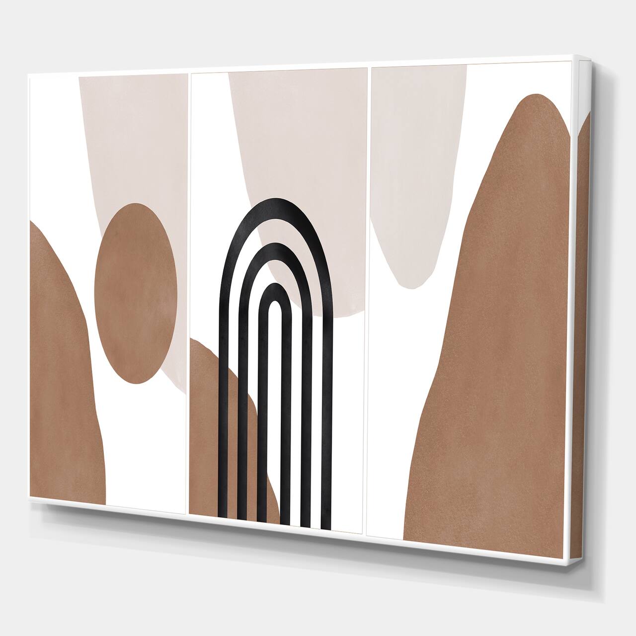 Designart - Abstract Shapes in Terracotta and Ivory Shapes II - Modern Canvas Wall Art Print